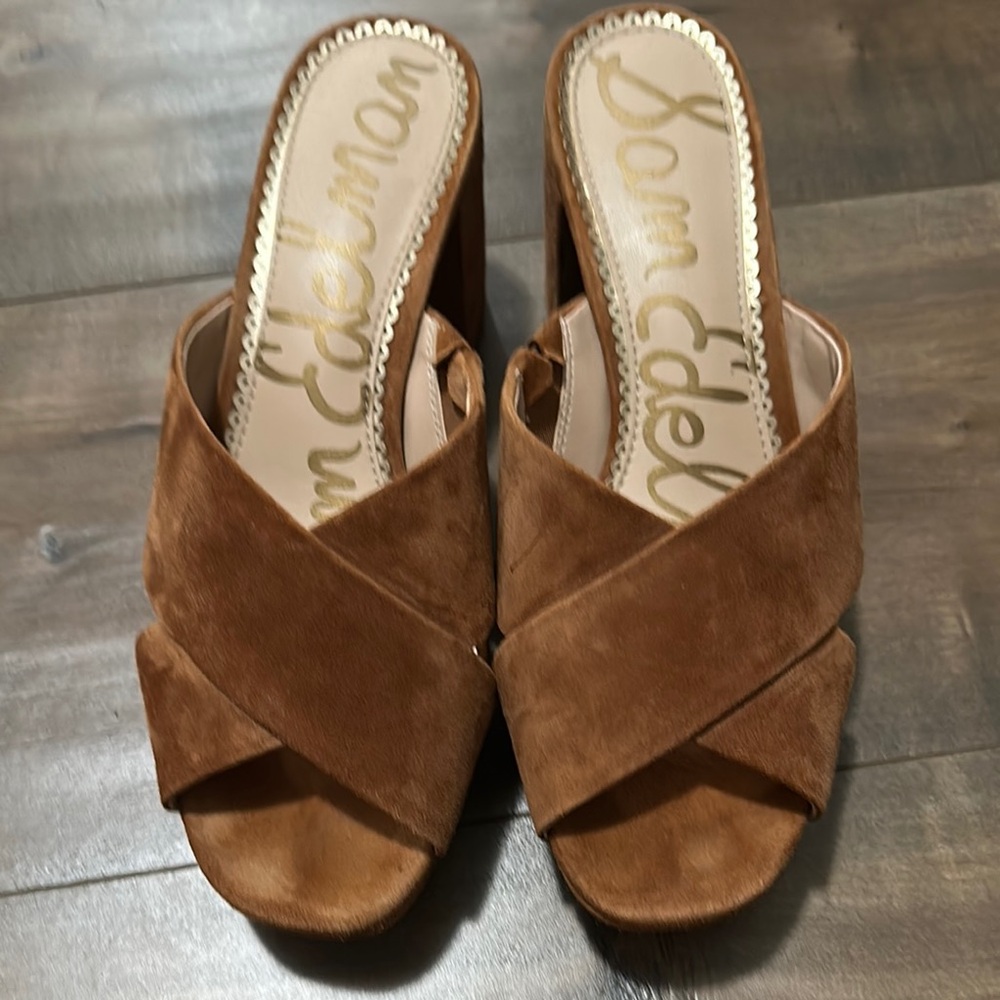Sam Edelman Brown Mules with Suede Finish